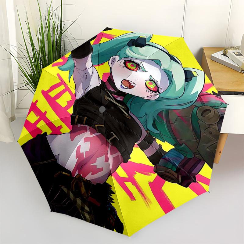 

1pc Outdoor Umbrella with Anime Character Design - Automatic Opening/Closing, Portable 3-Fold Design, 8-Rib Iron Frame - Perfect Gift for Fans, T