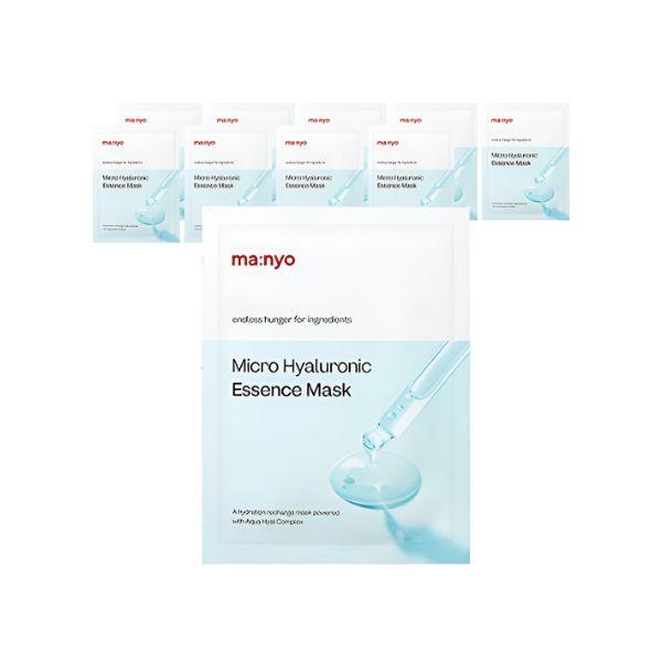 Manyo Factory Micro Hyaluronic Essence Mask Deep Hydration Skin Barrier Boosting Sheet Mask 10 Sheets