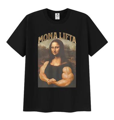 Mona Lifta Camiseta Gráfica Divertida de Gimnasio Unisex para Mujer Vintage de Alta Calidad Moda Camiseta Casual 100% Algodón Manga Corta Camisetas Tops