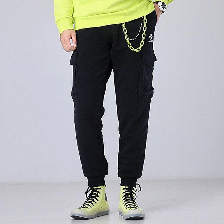 Converse Star Chevron EMB Cargo Pants Men's Black Thickened And Fleece Lined 10017878-A01