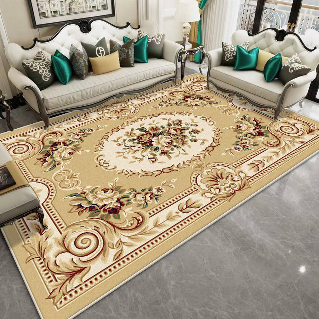 Luxury Decorative Rug for Living Room Flower Design Non-slip Room Decoration Home Mats Big Size Bedroom Carpet Machine Washable