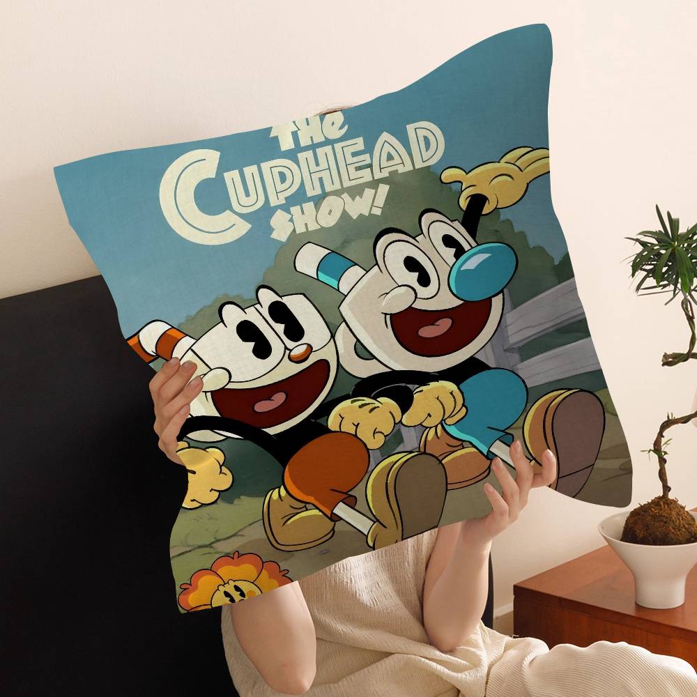 Cartoon Game C-Cuphead Cushion Cover Inches Farmhouse Decor Home Throw Pillow Covers for Couch Decorations