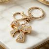 Rhinestone Bow Keychain with Rotating Lobster Clasp for Women Girls Sparkling Bow Keychain Bag Charm for Birthday Mother's Day