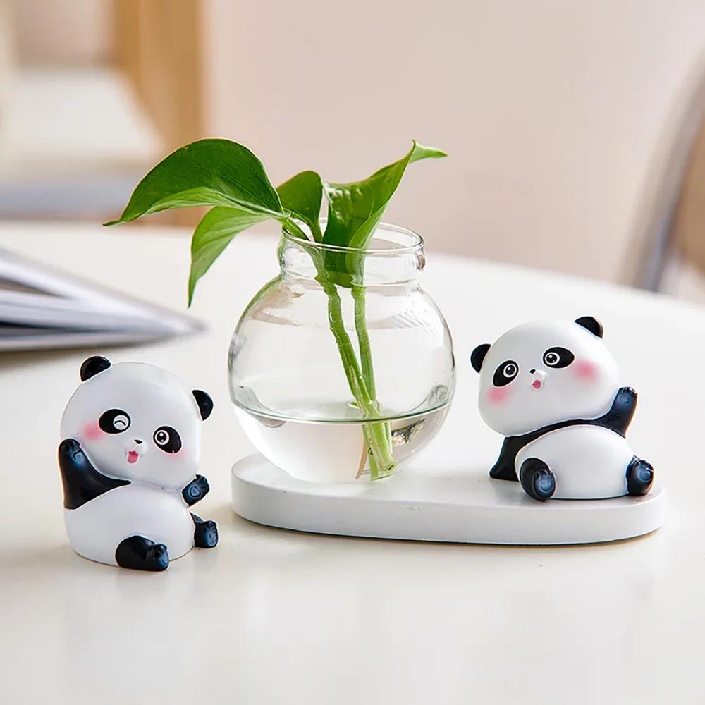 Lovely Simple Cute Panda Tabletop Decorative Figurines Computer Desk Office Decoration Ornaments Home Modern Docor Gift