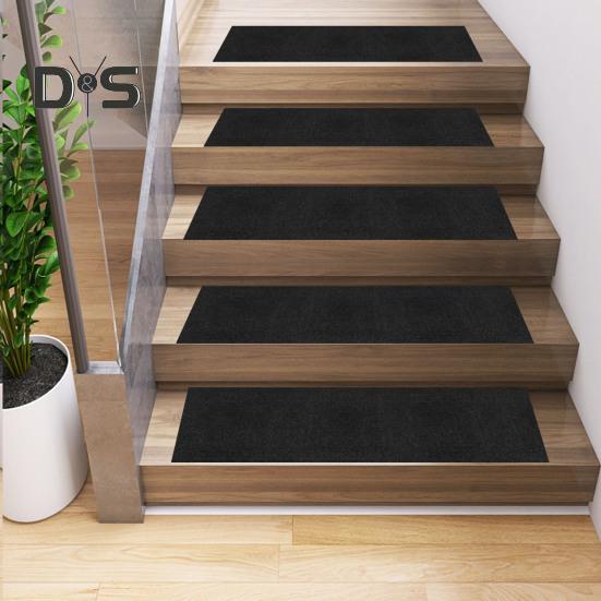 Stair Mat Self Adhesive Non-slip Washable Wear-resistant Contrast Color Wood Stair Protection Reduce Noise Stain Resistant Step Rug Safety Mute Floor