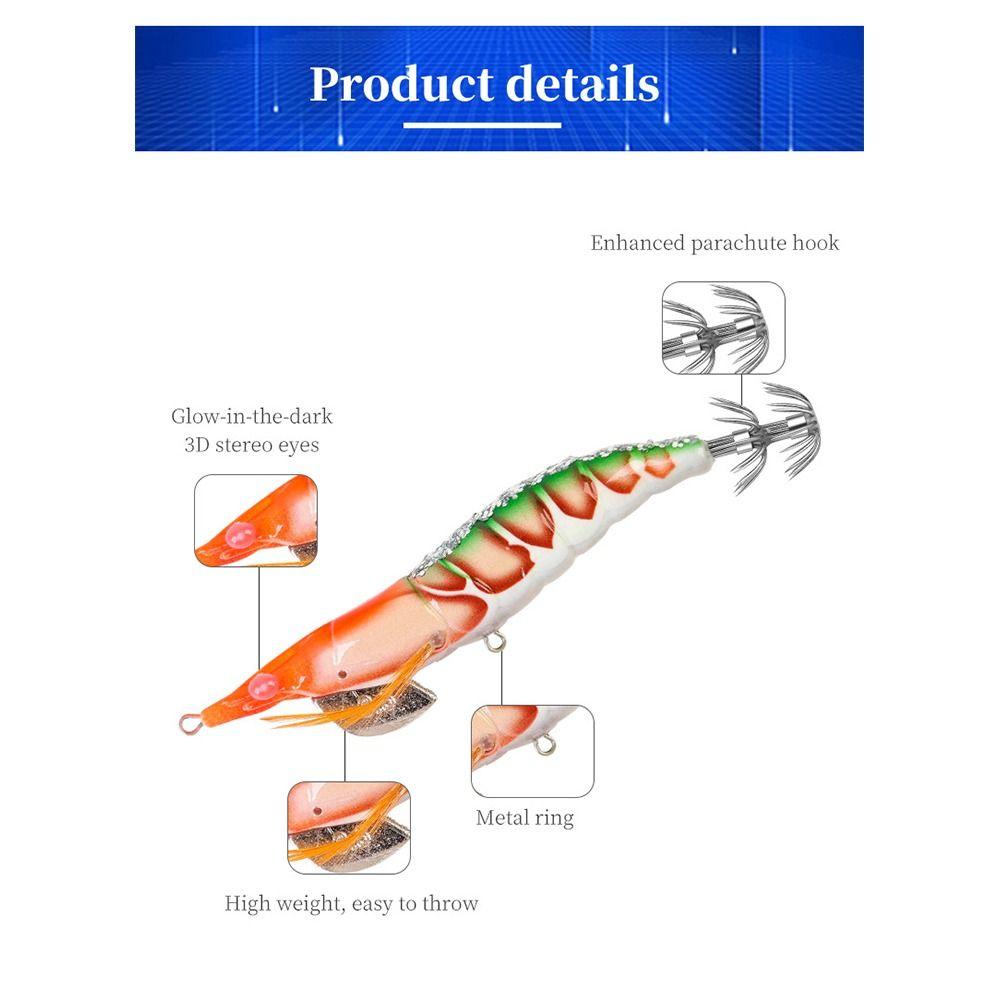 130mm/20g Shrimp Bait 3.5# Octopus Lure 2025 Squid  Hook  Lifelike