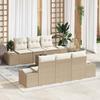 Garden Sofa Set with Cushions 8 Pcs Beige and Cream Poly Rattan