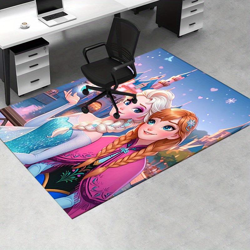 1pz Tappeto da Ufficio, Tappetino Sotto Sedia, Regalo per Arredamento Casa, Pavimento Ispirato alle Principesse Disney Frozen, Tappetino Morbido e Caldo per Stanza