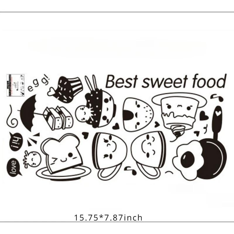Removable Wall Stickers Room Wall Decoration Restaurant Kitchen Western Cuisine Refrigerator Coffee Stickers