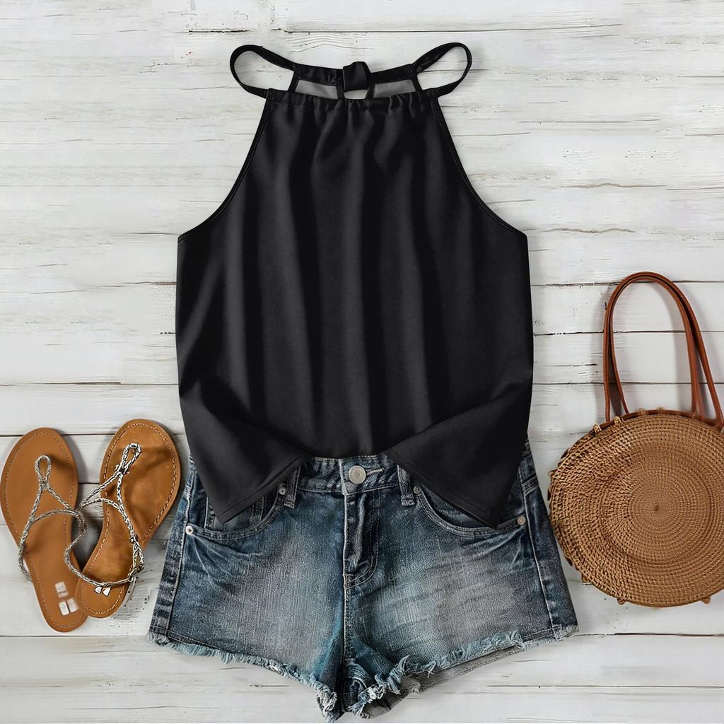 Women’s Bohemian Sleeveless Tank Top with Neck and Relaxed Fit for Outdoor and Casual Wear Comfortable Layer