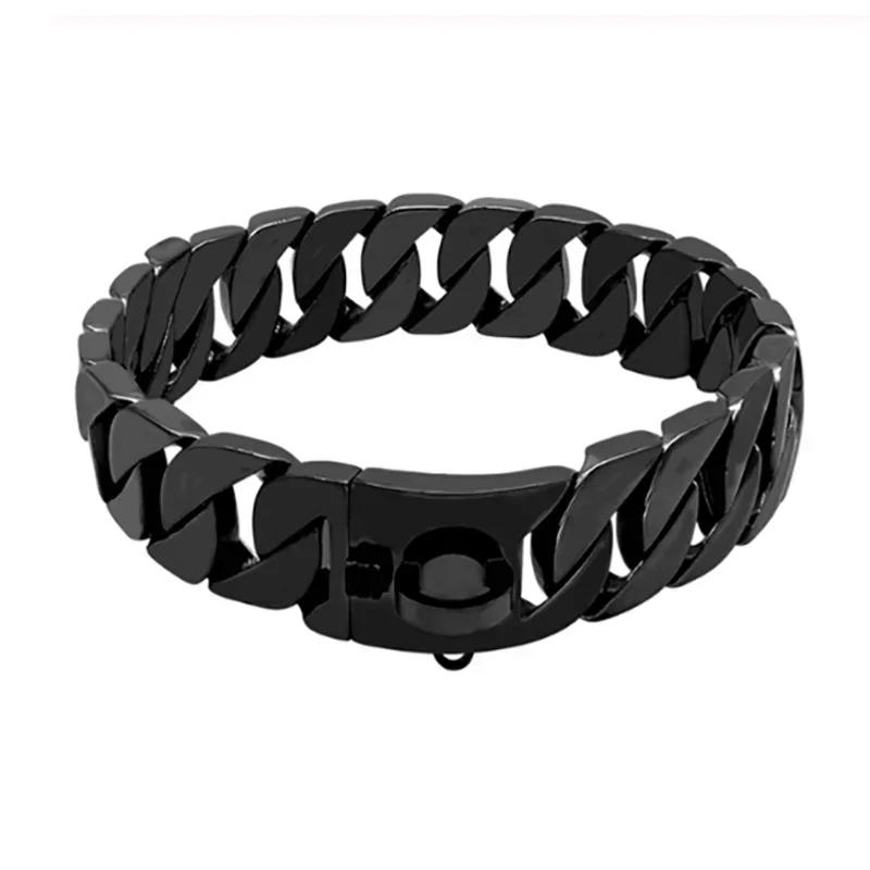 Cadenas de Metal Fuertes para Perros de 32 mm de Ancho Collares Acero Inoxidable Ahogador para Perros Pitbull Collar Dorado para Perros Grandes
