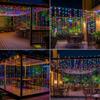 3/6M Solar Curtain Lights Wedding Decor LED Solar Outdoor Fairy Lights 8 Modes Bedroom Window Patio Garden Holiday Decorative