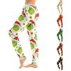 Pantaloni Casual da Donna con Stampa Natalizia, Tasche e Fondo a Costine