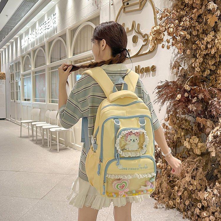 Zaino da scuola giapponese da donna ins grande capacità semplice carino ragazza versatile zaino scolastico studenti della scuola primaria studenti della scuola media zaino