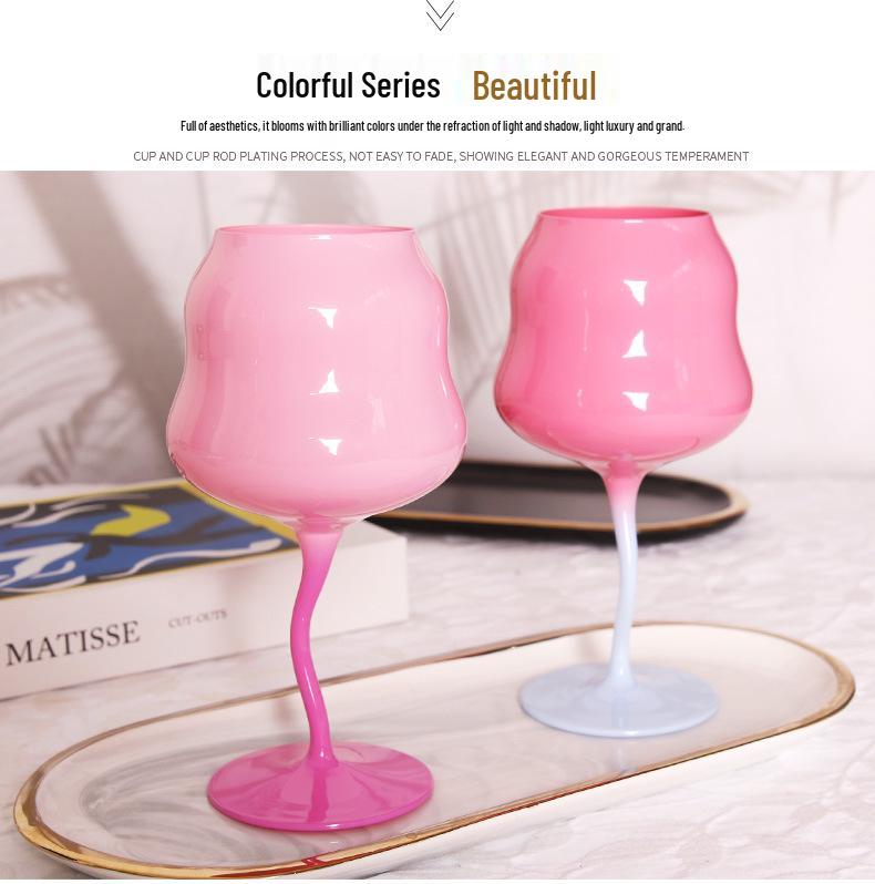 Chinese Style High-Stemmed Macaron Retro Twist Wine Glass