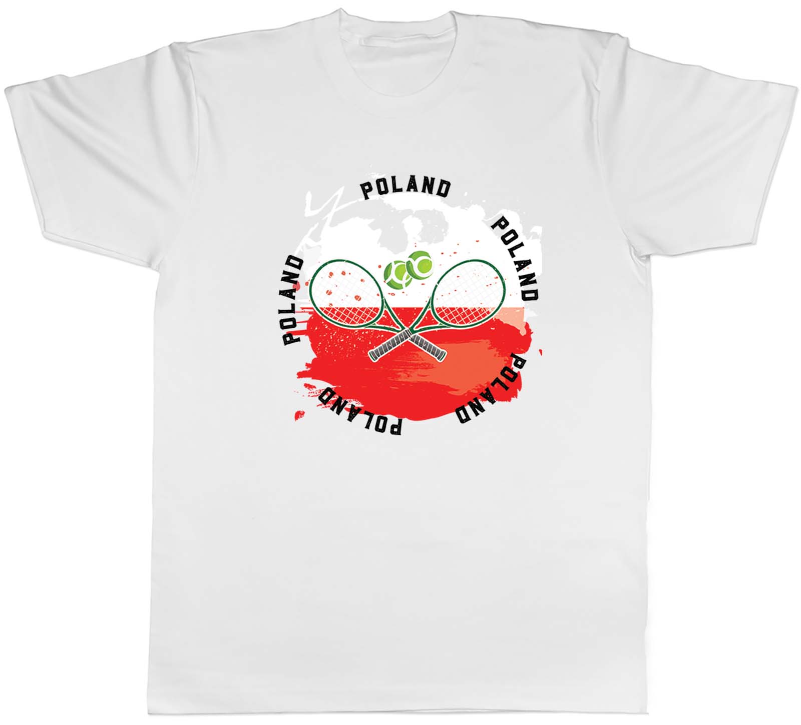 Tennis Sports With Poland Flag Mens Unisex T-Shirt Tee Gift M