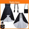 Robe Mercredi Addams Perruque Costume Cosplay Pour Filles Enfants Halloween Noël Fête