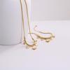 Korean Style 18K Gold Frosted Butterfly Necklace & Bracelet Set with Small Diamond Accents