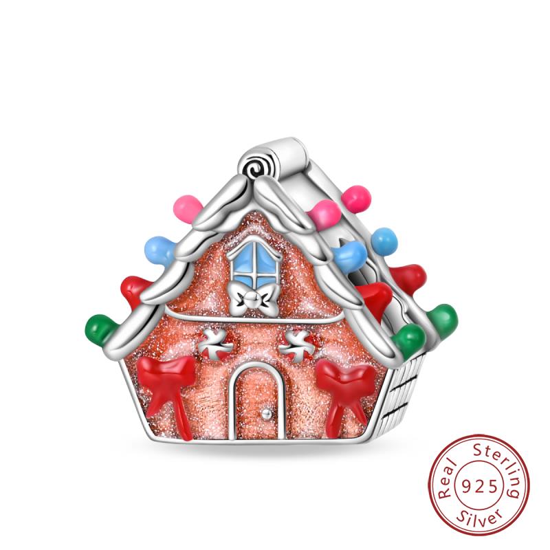 Original Copper Charms Beads Winter Snowflake Snowman Igloo Penguin Pendant Fit Bracelet Women Jewelry Gift