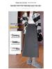 Khaki Wool High-Waist Slimming Midi Skirt for Women - A-Line, Hip-Hugging, Spring/Autumn 2026