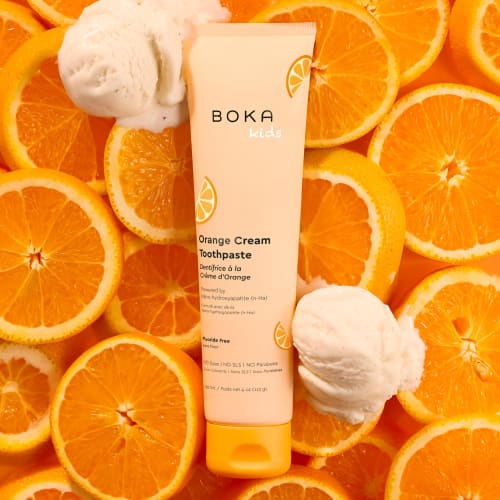 Boka Orange Cream Natural Toothpaste, Nano-Hydroxyapatite for Remineralizing, Sensitivity and Whitening, Fluoride-Free, Dentist Recommended for Kids a