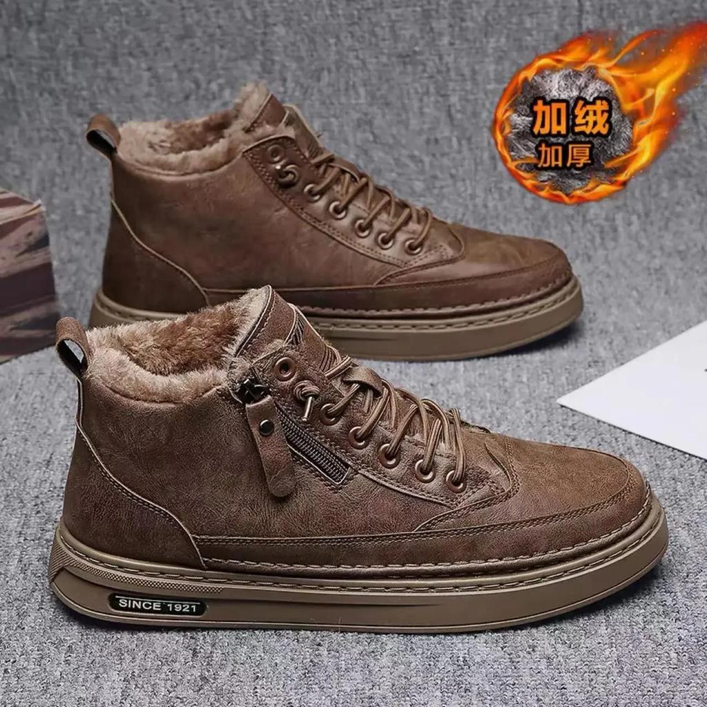 2025 New In Winter Sneakers Man Sports Shoes for Men Cotton Wool Mans Footwear High Quality Men's Snow Boots Trend Footwear