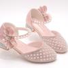 Mädchen Kristallschuhe Prinzessin High Heels Laufstegschuhe Mode Lederschuhe Kinder Sandalen mit geschlossener Zehe
