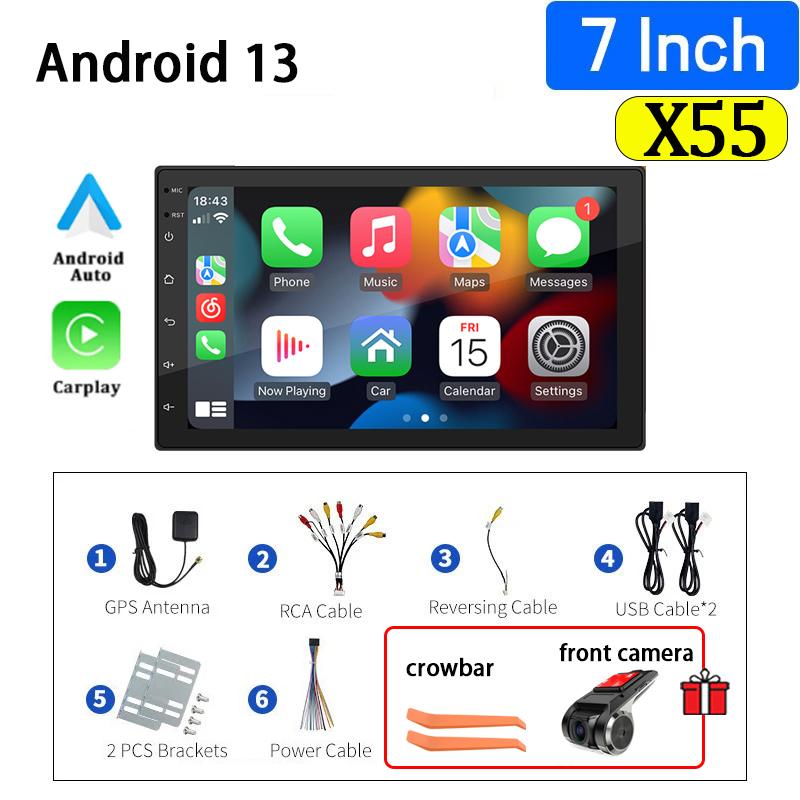 7/9/10Inch Car Radio Wireless Carplay Android Auto Stereo Receiver Car Multimedia Rear View Camera Android 13 Car Accessories