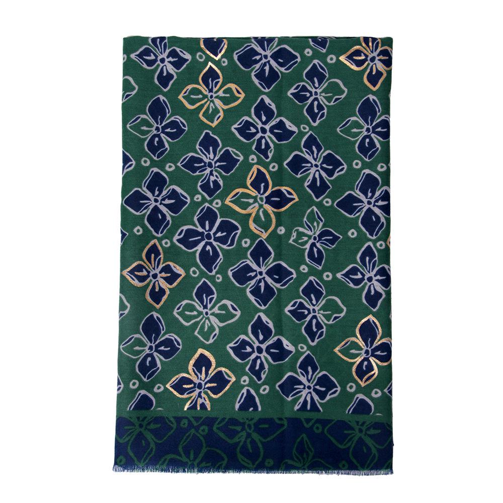 

Элегантный женский зимний золотой атласный шарф-шаль с цветочным узором 90*180cm