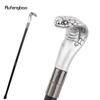 White Resin Snake Cobra Head Walking Cane Fashion Decorative Steel Stick Gentleman Elegant Cosplay Cane Knob Crosier 95cm