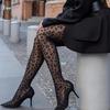 Sexy Vintage Leopard Print Black Pantyhose Women Fashion Slimmer Look Thin Style Stockings