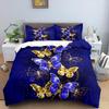 Butterfly Duvet Cover Set King Queen Full Cute Red Butterfly Insect Pink Flowers for Kids Boys Girl Teen Polyester Bedding Set