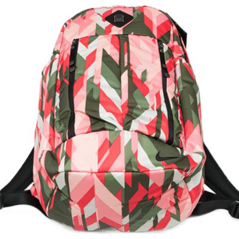 Nike Polyester Backpack Regular Unisex Pink/Army Green/Red Casual