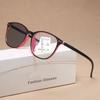 Women Round Photochromic Reading Glasses Trendy HD Color Changing Multifocal Glasses Men Anti-blue Ultralight Presbyopia 0+4.0