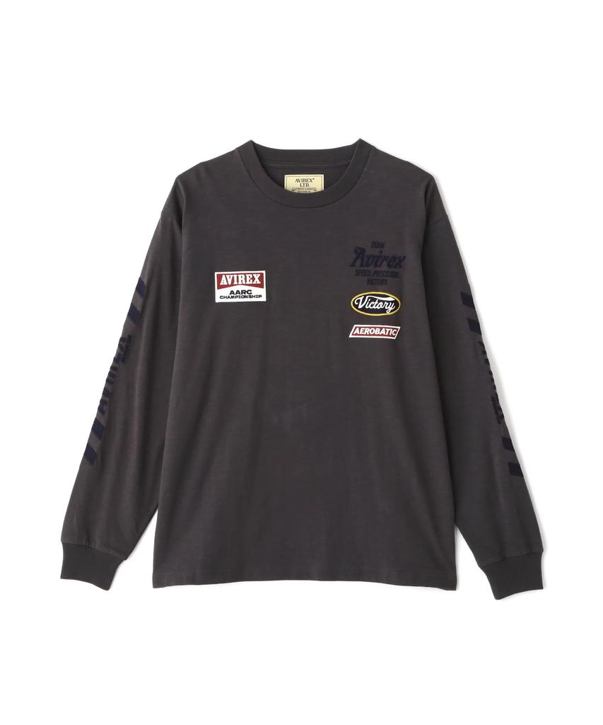 AVIREX A.A.R.C EMBROIDERY L/S T-SHIRT charcoal