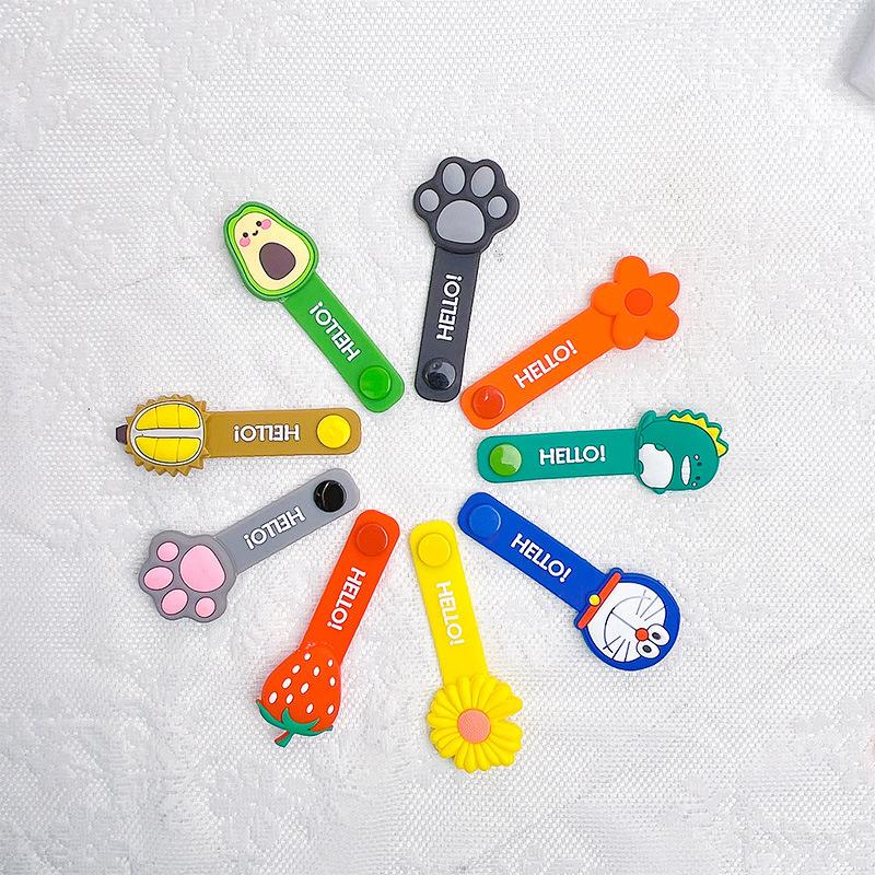 1 buc. Organizator de cabluri cu animal drăguț de desene animate, Legătură magnetică pentru cabluri, Organizator de cabluri, Înfășurător pentru căști