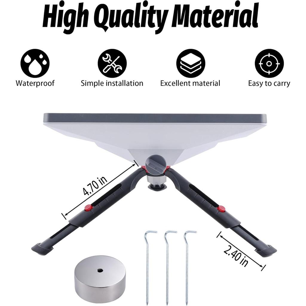 Foldable Adjustable Height and Tilt Mount Stand for Mini Tripod Mount with Adapter, Mini V4 Tripod Mounting Kit (Silver Adapter)