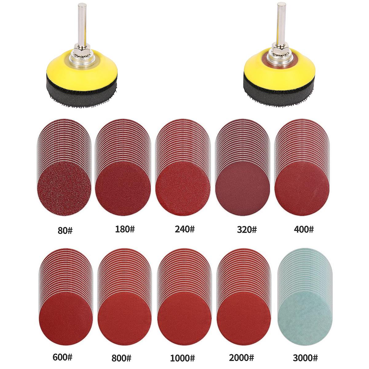 

240 шт. 2-дюймовые 50-мм шлифовальные диски, набор абразивных полировальных дисков зернистостью 80-3000 для роторного инструмента Dremel, наждачная бумага, аксессуары