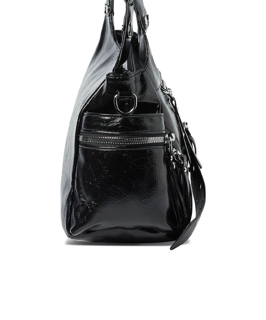 The Green Lab Eyelet Belt Shoulder Bag [Black]