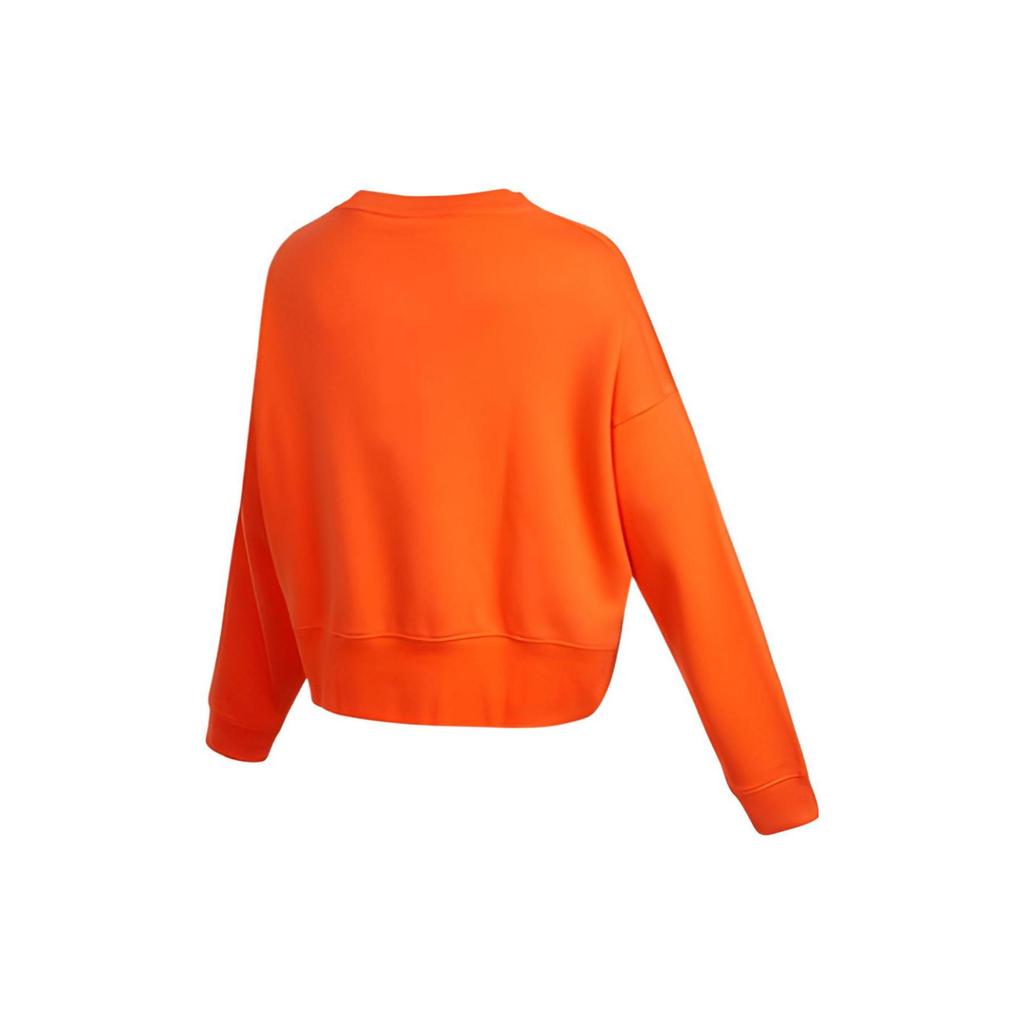 Nike Logo Print Crew Neck Pullover Sweatshirt Women Tops Orange DJ7666-869