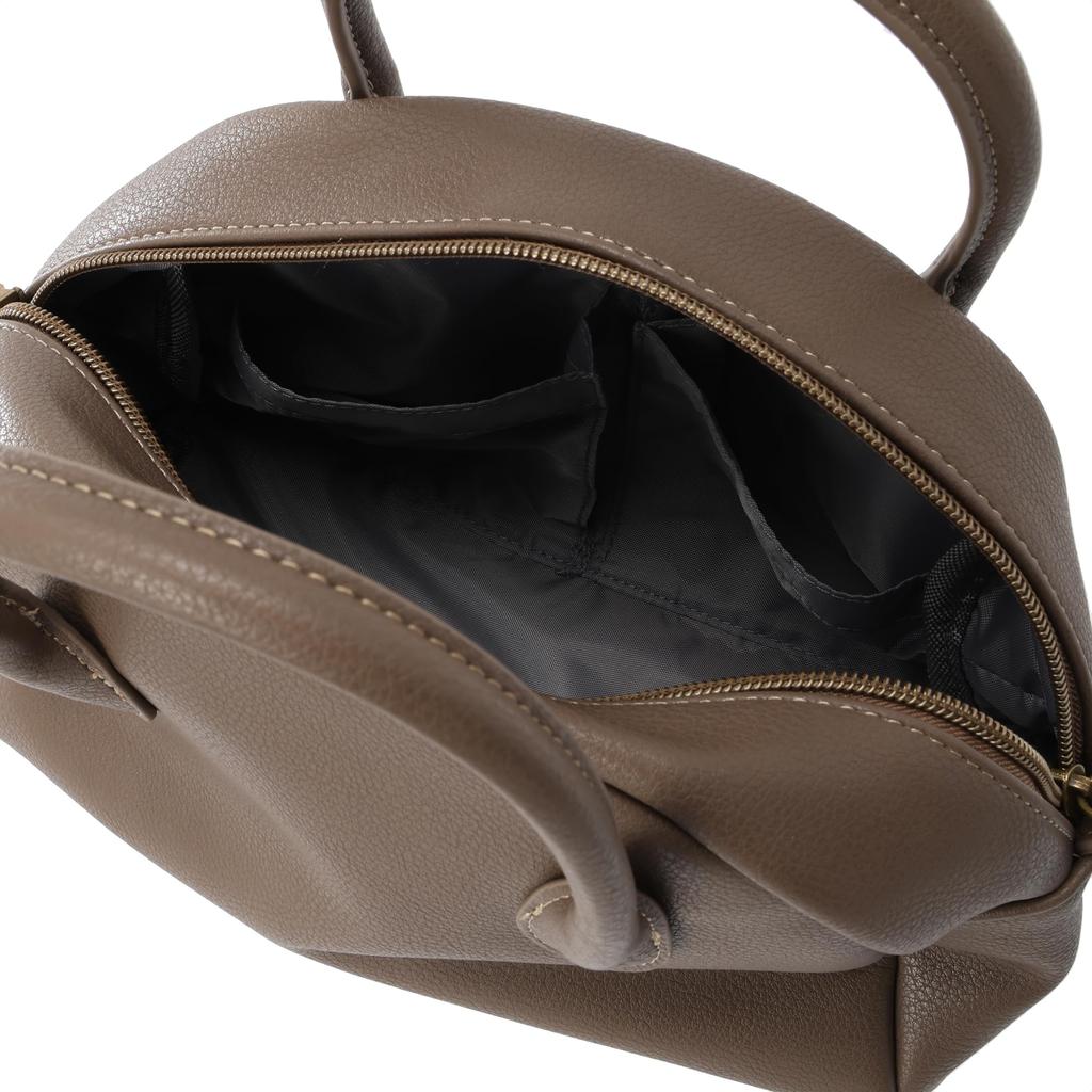 Chiemi Sacs Handtas, Mini Boston Tas, Schoudertas, 2-Weg, Eenvoudig, Natuurlijk, Bruin, 2402-6252