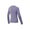 Li Ning Running Series Solid Color Logo Print Round Neck Long Sleeve T-Shirt Women Tops Purple ATLS078-2