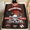 1PC Custom Name St.Pauli Patterned Flannel Blanket Suitable For All Seasons for Home Decor Warmth and Comfort Gifts Holiday Present