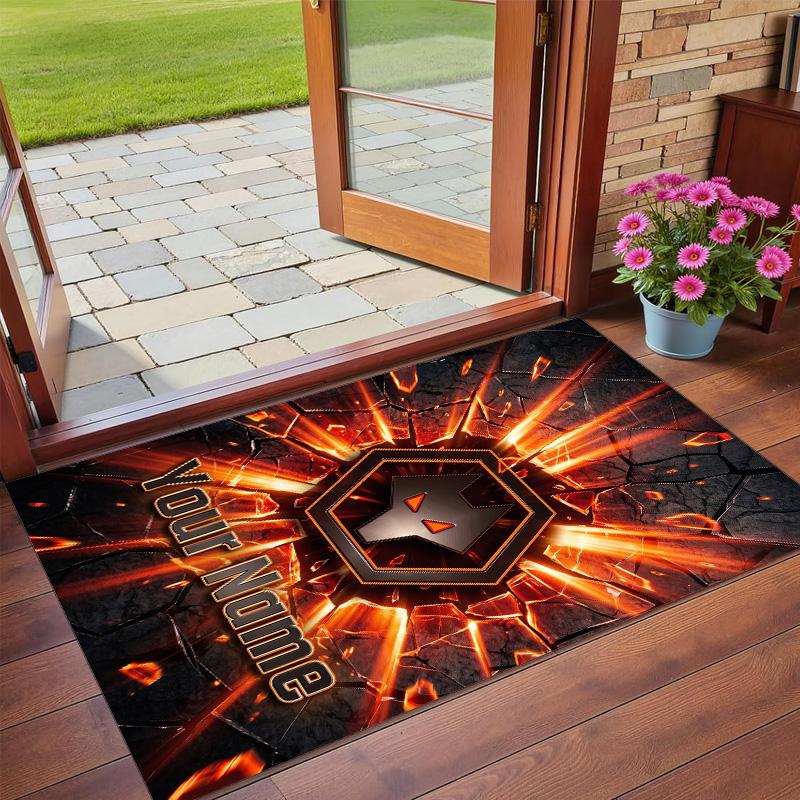 Crystal Velvet Rug Custom Name Text, Soft Non Slip Floor Mat Home DecorWolverhampton Wanderers Football
