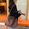 Suede Tote Bag for Women Autum Winter Frosted Casual Large Capacity Commuting Shoulder Bags Vintage Solid Versatile Handbags