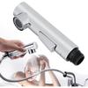 AIMOONSA Pull-out Shower Head Faucet G1/2 for Sink - 2 Modes, Silver (SECTION)