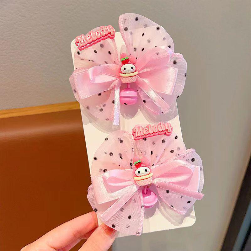 Kuromi Black & Purple Hair Accessories - Cute Bow Hair Clips for Girls and Babies