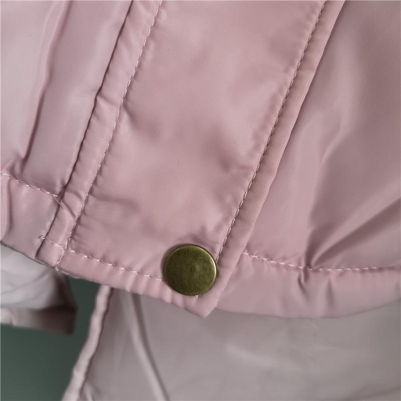 Krátká zimní bunda Parka s kapucí a zipem pro ženy, silný teplý kabát s kožešinovým límcem