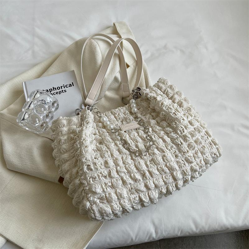 2025 summer underarm fold bubble shoulder bag women's large-capacity casual foreign style tote bag fashion women's bag