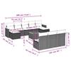 Vidaxl 11-Cz. Garden Lounge Set, Cushions Black Rattan Pe